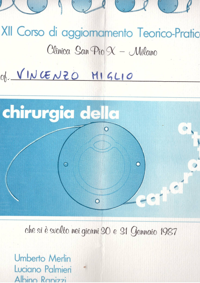 Corso di aggiornamento teorico-pratico Chirurgia della Cataratta