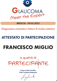 2025 - Glaucoma, diagnostica avanzata e fattori di rischio